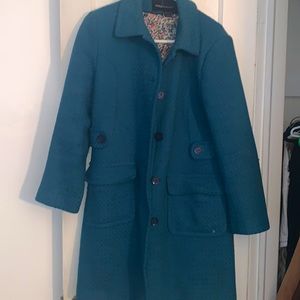 Long Teal Winter Peacoat